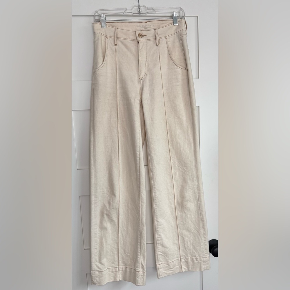 Chicos high waisted wide leg ivory jeans